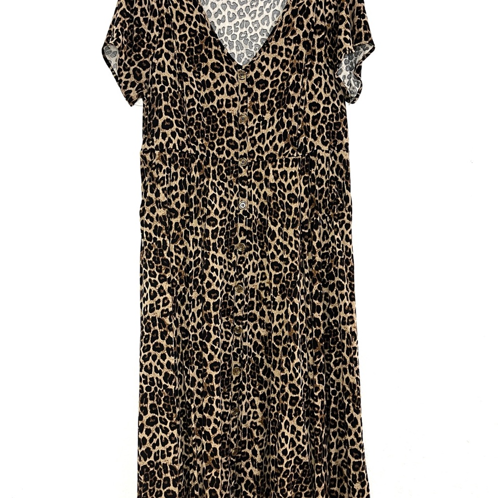 Torrid Leopard Button-Front Dress Size 2 - Picture 5 of 12